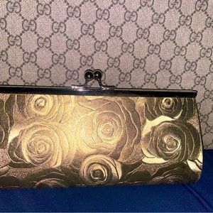 Gold Rose Clutch Purse